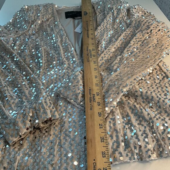 Sanctuary Womens Sequin One-Button Long Sleeves Blazer Champagne Size medium - Picture 9 of 11